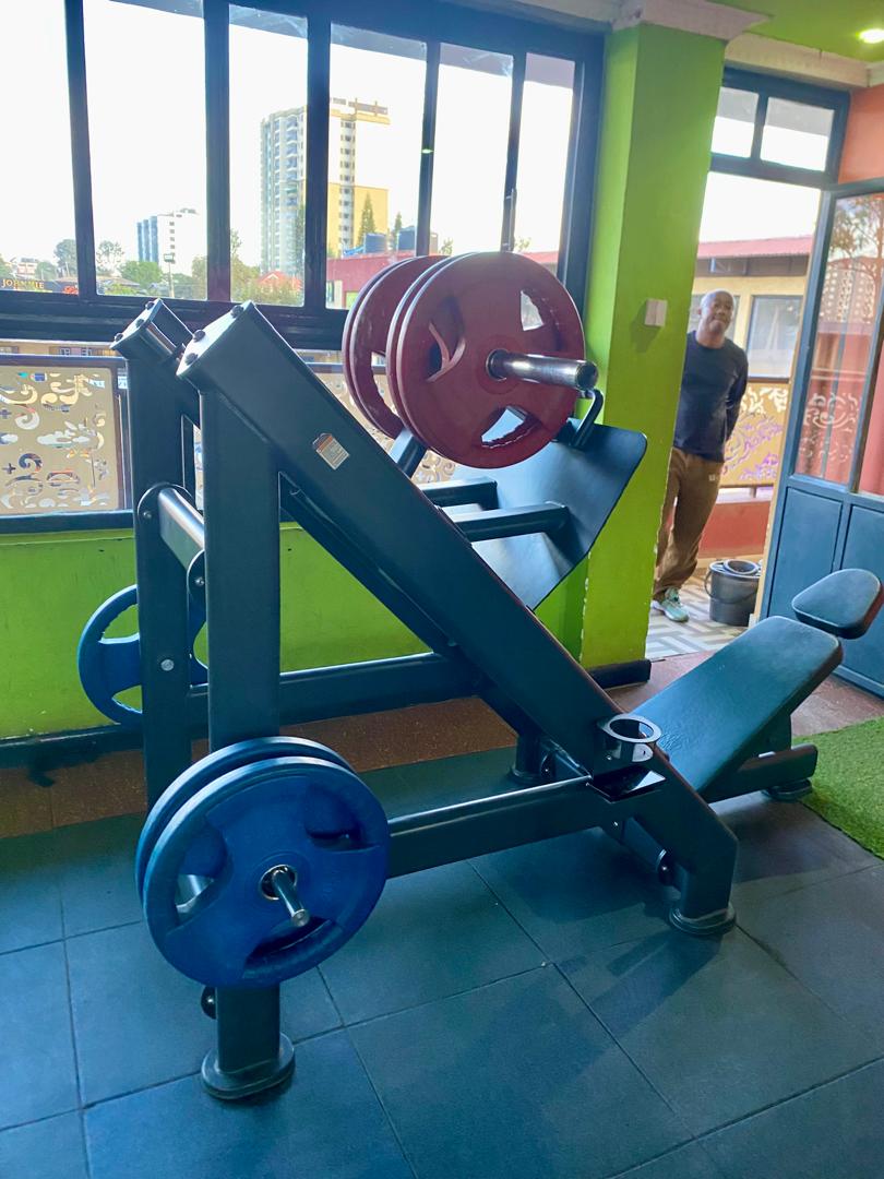 Plate-loaded leg press at Shiloh Gym